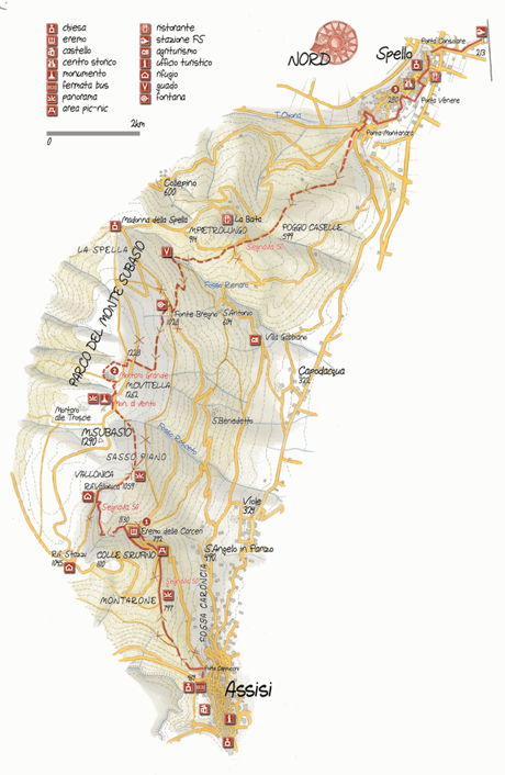 Mappa Sentiero 50 - Subasio
