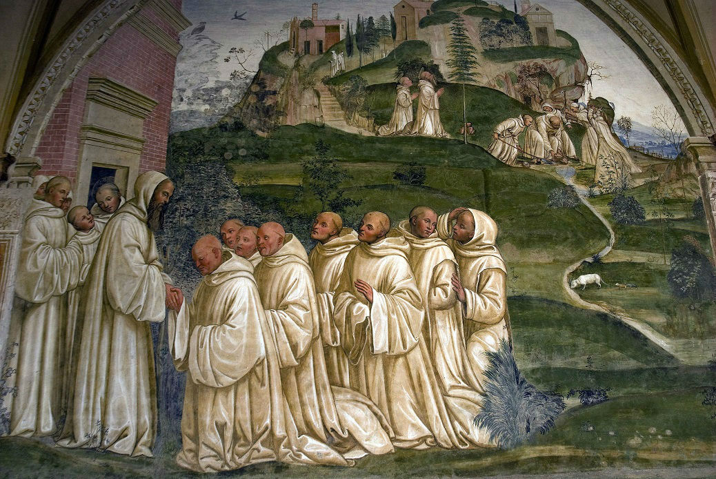 Monks in procession of prayer
